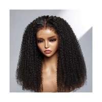Peluca Larga de Cabello Humano Remy con Frente de Encaje Transparente 13x4, Sin Pegamento, Rizada al Agua, 180% de Densidad, para Mujeres Negras, Venta al Por Mayor