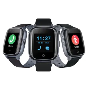 Wonlex D32 yaşlı GPS akıllı saat Video çağrı SOS Android siyah 4G yaşlı akıllı saat SIM kart IOS IPhone için