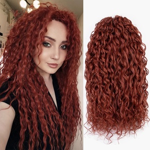 Capelli Sintetici <span class=keywords><strong>Jessica</strong></span> Crochet, Morbidi Twist a Onda d'Acqua, Treccia Sintetica Ombre Biondo-Rosso, 24 Pollici, Estensione per Capelli a Onda Profonda - Product Image 2