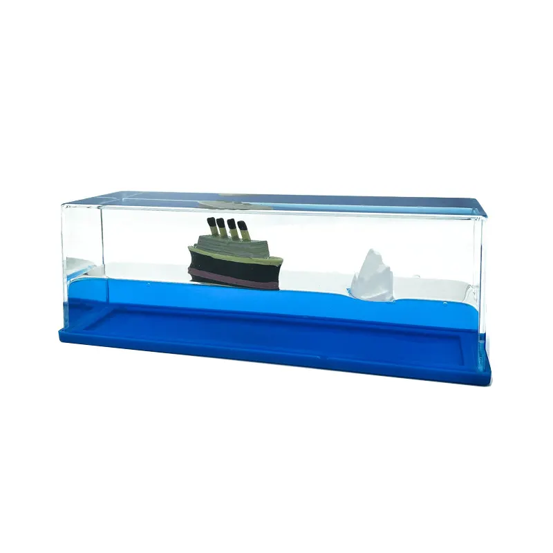 Sáng Tạo Acrylic Nổi Du Thuyền Tàu Trang Trí Chất Lỏng Chặn Giấy Bàn Đồ Chơi Độc Đáo Iceberg Thuyền Hình Dạng Knick-Knacks