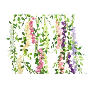 Guirnaldas de Glicinia Artificiales, Flores Decorativas para Techo, Flores de Plástico para Colgar en la Pared, 6 pies, Multicolor - Product Image 1
