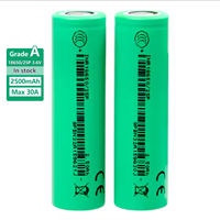 Baterai Lithium Ion 100% Original INR18650 25P 2500mAh 3.6V Isi Ulang, Tingkat Pengosongan 12C, Sel Baterai Silinder 25P 3.7V