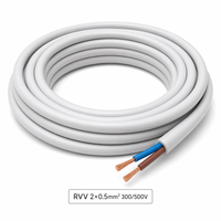 Câble RVV 2 conducteurs 0,5 mm² souple, gaine isolante en PVC, fil électrique en cuivre pour câblage électrique intérieur, système d'éclairage