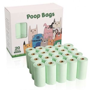 Sacs à crottes de chien biodégradables en amidon de maïs compostable, portables, pour l'extérieur, avec logo personnalisé, taille sur mesure - Product Image 1
