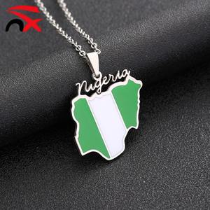 Promocional Nigeria <span class=keywords><strong>mapa</strong></span> contorno colgante collar moda esmalte relleno <span class=keywords><strong>África</strong></span> joyería Día DE LA Independencia regalo recuerdo - Product Image 4