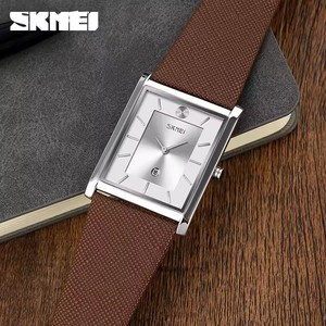 Skmei 9256 moda semplice orologio in vera pelle da uomo orologio da polso al quarzo impermeabile da uomo con <span class=keywords><strong>quadrante</strong></span> <span class=keywords><strong>quadrato</strong></span> - Product Image 3