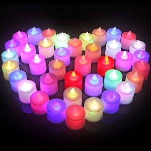 Bán Buôn Hình Trái Tim Tealight Vàng Nhấp Nháy Nổi <span class=keywords><strong>LED</strong></span> Không Khói Nến Vòng Trái Tim Valentine Của Nến Điện - Product Image 1