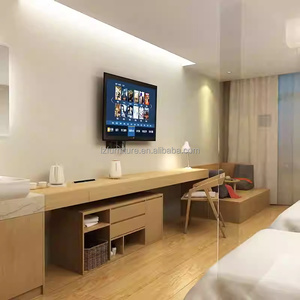 3 Star Hotel Bedroom Furniture Complete Twin Room Sets With Wooden Bed Frame Desk TV Unit Nightstands Wardrobe <b>Side</b> <b>Table</b> & <b>Sofa</b> - Product Image 2