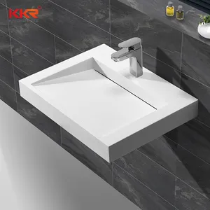 KKR อ่างแบบแขวนผนังทรงชัน,อ่างล้างหน้าด้านบนเคาน์เตอร์อ่างล้างหน้าในห้องน้ำใช้ตู้