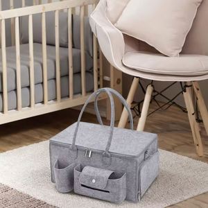 Multifunctional Portable Felt Diaper Storage Basket for Organizing Diapers Backpack Style Diaper <b>Caddy</b> - Product Image 3