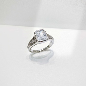 Anillo de promesa personalizado de plata 925 chapado en oro, joyería fina, anillo grueso para mujer con circonita cúbica, anillos de compromiso y boda. - Product Image 2