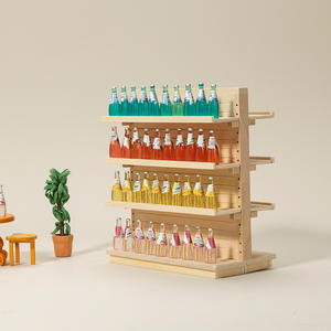 1:12 Mini modelo de bolsillo casa de muñecas de madera miniaturas embriones de doble cara estante de almacenamiento de supermercado montado - Product Image 3