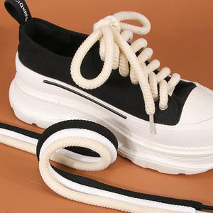 Nouveaux Lacets de Chaussures « Pain au Beurre », Largeur 1 cm, Ronds Tissés, Forme Exagérée, Chaussures Épaisses de 10 mm - Product Image 2