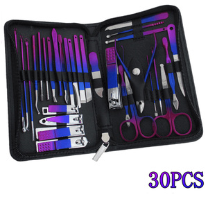 WELLFLYER MS-1224 mode nouveau coupe-ongles <span class=keywords><strong>Kit</strong></span> 30 pièces manucure pédicure ensemble ongles incarnés peau morte cuticule toilettage outils de maquillage - Product Image 4