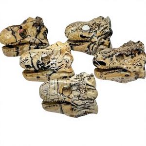 Venta al por Mayor de Figuras de Cráneos de Dinosaurio de Piedra Natural Pintada a Mano, 5.8cm, Artesanía Feng Shui de Alta Calidad para el Hogar - Product Image 1