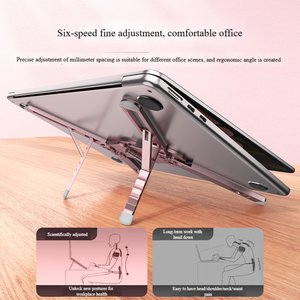 3-en-1 <span class=keywords><strong>Support</strong></span> magnétique pliable multifonctionnel en alliage d'aluminium Accessoire de voyage portable pour téléphone portable Tablette <span class=keywords><strong>PC</strong></span> - Product Image 4
