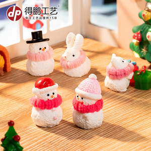 Figuras de Muñeco de Nieve Navideño de Resina, Mini Decoración de Escritorio, Uso en Interiores - Product Image 2