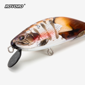 เหยื่อปลอม ROVORO Tackle ขนาด 52 มม. น้ำหนัก 3.8 กรัม ทำด้วยมือจากไม้บัลซา สำหรับตก<span class=keywords><strong>ปลา</strong></span>แซลมอน <span class=keywords><strong>ปลา</strong></span>เทราต์ ปรับแต่งได้ - Product Image 3