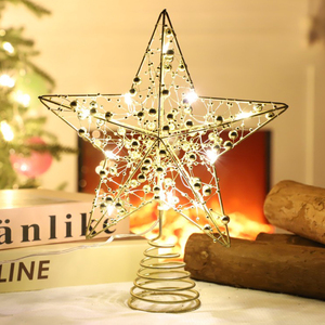 Christmas Tree Topper Three-Dimensional Iron Powder Five-Pointed Star Decoration - Product Image 4