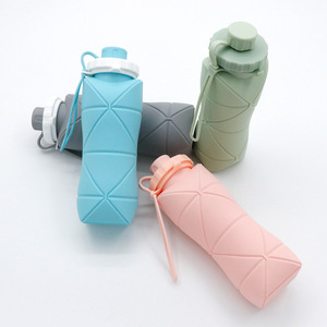 Popular Collapsible Outdoor Leakproof Sport Folding <strong>Water</strong> Cup Large Capacity Portable Food Grade Silicone Foldable <strong>Bottle</strong> - Product Image 2