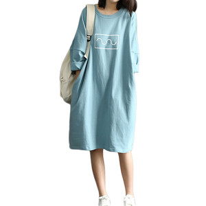 Abiti Estivi da Donna all'Ingrosso, <span class=keywords><strong>Vestito</strong></span> Midi Oversize con Collo Tondo e Maniche <span class=keywords><strong>a</strong></span> Pipistrello, Gonne <span class=keywords><strong>Lunghe</strong></span> Casual con Tasche in Cotone - Product Image 1