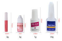 Colle à ongles forte WBG 2g 3g 7g 10g en petit tube avec logo personnalisé, séchage rapide, colle adhésive pour feuilles de nail art, gel adhésif