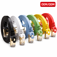 Cable de Red Ethernet Plano Cat7 OEM, Blindado SFTP, 10Gbps 600MHz RJ45, para Juegos, Hogar, Oficina, Centro de Datos, con Certificaciones CE, RoHS, FCC