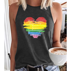 <span class=keywords><strong>Camiseta</strong></span> sin mangas LGBTQ Rainbow Heart Gay Pride para <span class=keywords><strong>mujer</strong></span> - Product Image 1