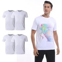 Bán Buôn Tùy Chỉnh Thăng Hoa In Logo Trống Unisex 100% Polyester Áo Thun Nam Thể Thao Giản Dị O-cổ Đen T-Shirt