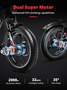 Vélo de montagne tout-terrain OBX S8 à double moteur arrière, batterie au lithium, roues larges, pour adultes, stock UE, nouveau vélo S8 - Product Image 3