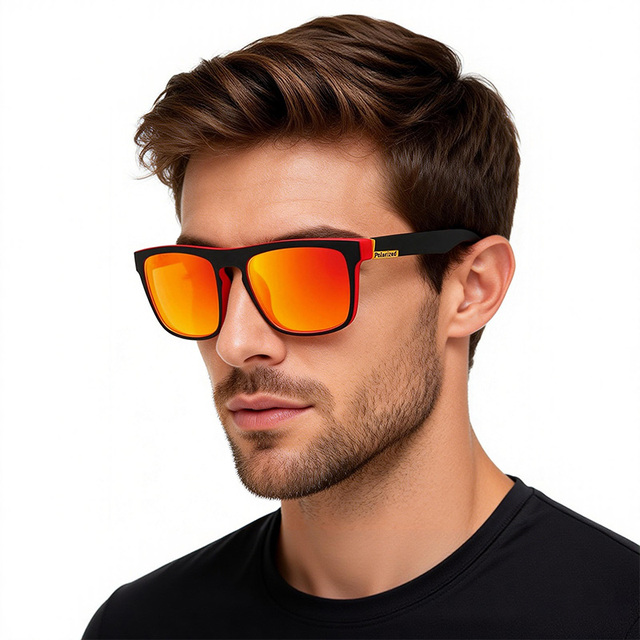 High Quality Unisex Retro Cycling Sunglasses European American Square Design PC Polarized Sunglasses Wholesale