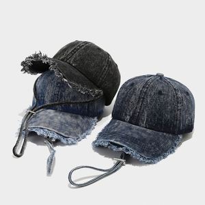 Nouvelle Casquette de Baseball en Jean Délavé Tendance pour Femme 2025 avec Franges Brutes et Cordon Anti-Vent – Idéale Printemps-Été pour l'Extérieur et la Ville - Product Image 6