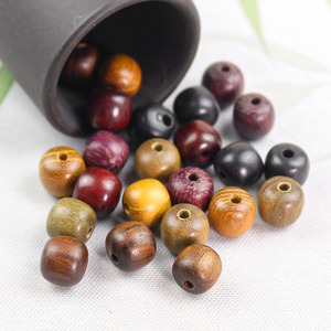 Cuentas sueltas de sándalo de 7x8 mm, redondas y pulidas, para la elaboración de pulseras, estilo chino - Product Image 2