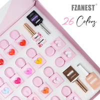 FZN Private Label Tpo Free 26 Couleurs Gel UV pour Ongles en Forme de Cœur, Flacon d'Échantillon, Gel UV pour Ongles, Vernis Gel, Kit de Vernis Gel pour Ongles