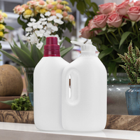 Botol cair plastik HDPE 1L, dengan pompa penyemprot, segel tutup pupuk bunga wangi untuk kemasan Sabun