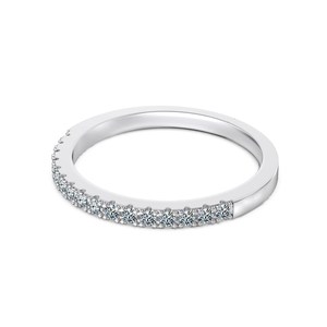 Anillos de Compromiso y Boda para Mujer, Diseño Nuevo de Dylam, Chapados en Rodio, Plata S925, con Múltiples Piedras de Moissanita de 0.24ct, D VVS1 - Product Image 1