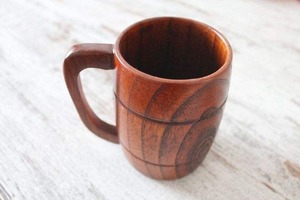 Tasse à café ou à thé en bois massif rustique, faite à la main, de qualité export, pour la cuisine et la décoration intérieure, en vente - Product Image 3