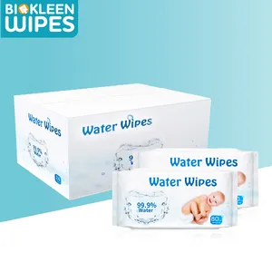 Biokleen 100 pièces lingettes à eau pour bébés 99.9 purs nouveau-nés non parfumés lingettes à eau pour bébé à base d'eau lingettes humides pour bébé