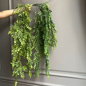 Ruijingsen - Hojas Artificiales de Granada Colgantes de 100 cm a 200 cm, Verde Oscuro, Verde Claro, Plástico, Decoración de Interiores - Product Image 1