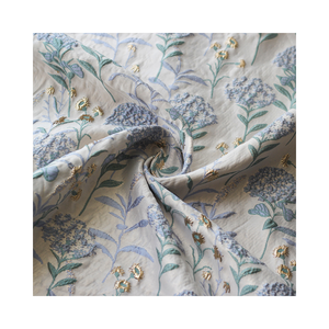 100% tela de diseñador de poliéster tejido jacquard brocado tela para vestido ropa 3D patrón de flores jacquard - Product Image 1