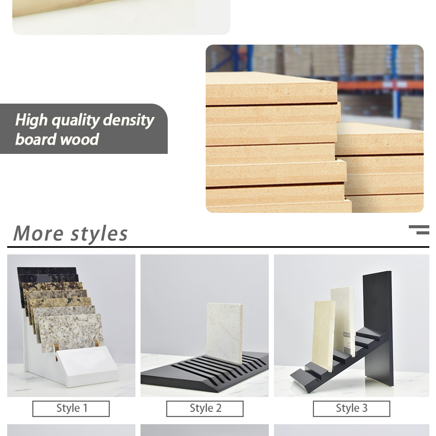 Wholesale Custom Wood Tabletop Mdf Marble Ceramic Tile Stone Show Stand Quartz Granite Showroom Panel Rack Countertop Display