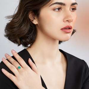 Золотая повязка CZCITY, серебро 925 пробы, малахит, уникальные ювелирные изделия 18 карат, модные ювелирные изделия с покрытием, женское дизайнерское кольцо - Product Image 3