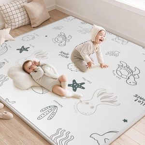 Dobrável <span class=keywords><strong>Baby</strong></span> Play Mat 79x71 Inch Thick 0.8 Inch XPE Espuma Impermeável Extra Large Crawling Floor Kids Infant - Product Image 1