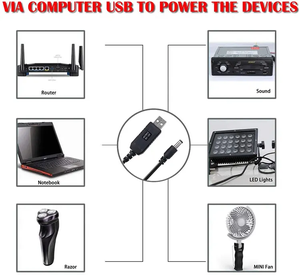 OEM/ODM DC 5521 전원 설정 충전기 <span class=keywords><strong>5V</strong></span> ~ 12V <span class=keywords><strong>USB</strong></span> 케이블 팬 와이파이 라우터 - Product Image 5