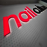 Enseigne lumineuse LED personnalisée avec plaque inférieure intégrée en acrylique et lettres, pour usage intérieur en bureau, options de couleur personnalisées