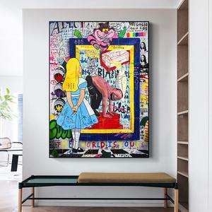 Affiches sur toile d'art graffiti, danse de <span class=keywords><strong>princesse</strong></span>, peintures abstraites, pop art de rue, image murale, peinture - Product Image 2