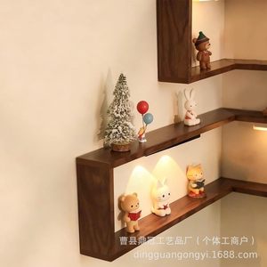 Wall Mounted Corner <b>Shelf</b> Multi Layer Display <b>Rack</b> For Figurines Solid Wood Home Use - Product Image 3