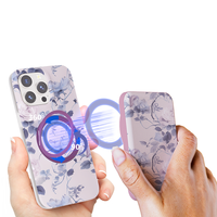 Étui de téléphone avec support Rotation à 360 degrés et étui de téléphone à motif HD pliable à 90 degrés Motif personnalisable pour étui iphone 15 pro max