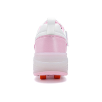 Chaussures de patin à roulettes pour enfants à quatre roues Lumière LED multicolore Sport Mode USB Charge Chaussures de course à roulettes pour garçon