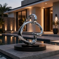 Escultura Contemporánea de Acero Inoxidable Pulido con Temas de Animales/Hadas/Música - Diseño Personalizable, Regalos para el Día Nacional/Natalidad/Navidad